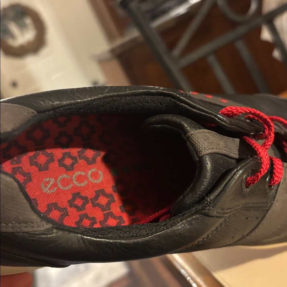 Ecco Black Sneakers with Red Accents - Picture 8 of 10